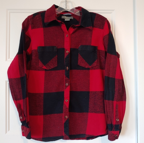Natural Reflections Tops - Red Buffalo print button up.